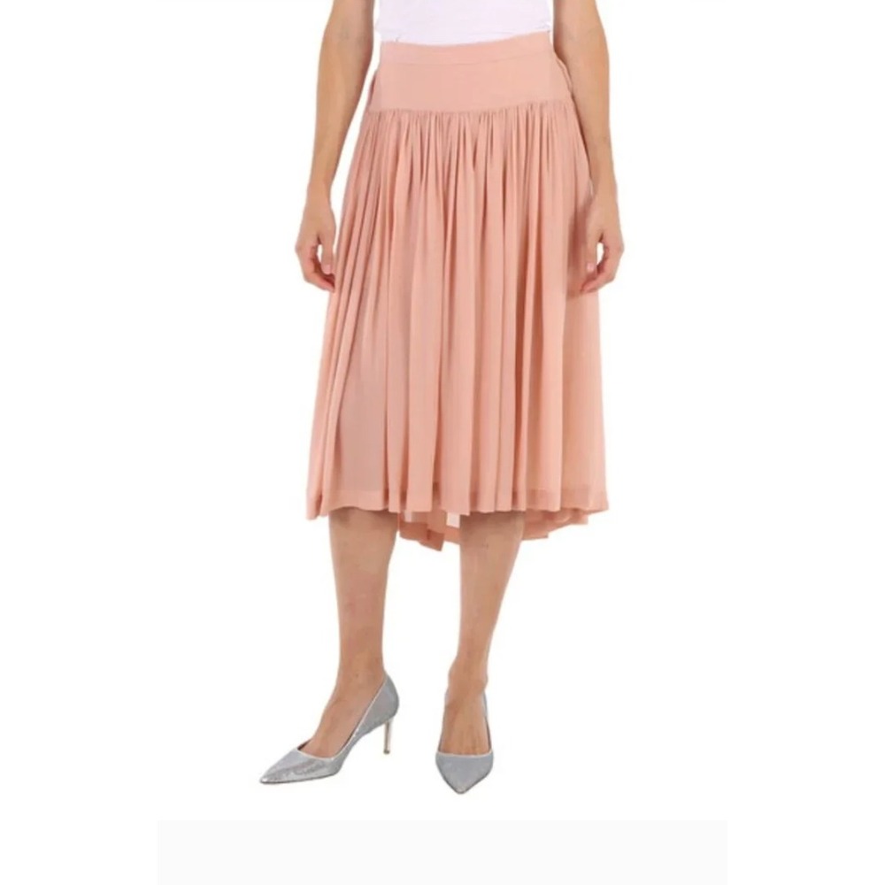 STELLA MCCARTNEY Skirt Pink Silk High-Low Pleated Women's‎ Size 38 Silk Flowy